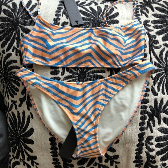 TRIANGL MICA NORMAL RIPPLE SET TOP & NORMAL CUT BOTTOM NEW WITH TAGS NO BAG - Picture 2 of 3